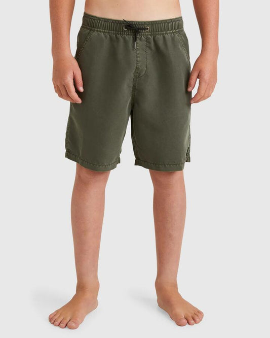 Image of Swimwear. Product name - Billabong Boys 8-16 All Day Overdye Layback 16" Boardshorts Dark Military in Dark Military colour by brand - Billabong