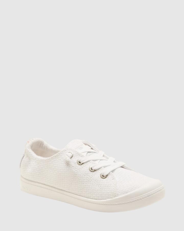Image of Sneakers. Product name - Roxy Womens Bayshore Plus Sneakers White/White in White/White colour by brand - Roxy