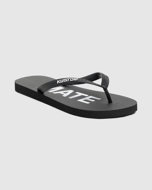 Image of Sandals. Productname: Kustom Mens Blend Cheers Thongs Black White - in Black White colour by brand - Kustom