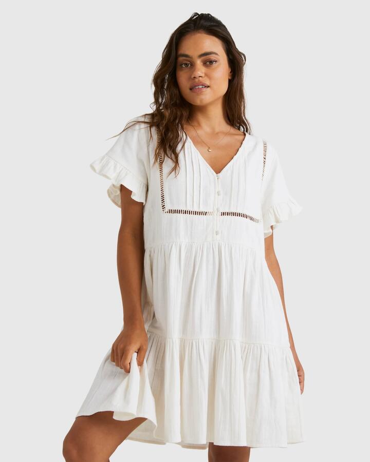 Image of Dresses. Productname: Billabong Womens Camden Mini Dress Salt Crystal - in Salt Crystal colour by brand - Billabong