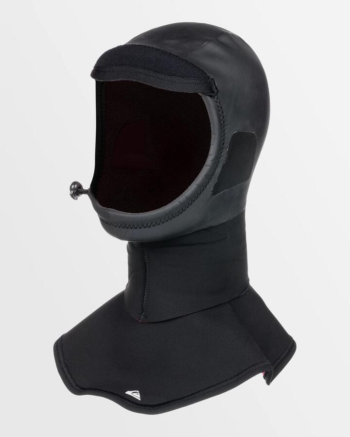 Image of a model wearing Outerwear. Product name - Quiksilver Mens 2Mm Marathon Sessions Neoprene Wetsuit Hood Black in Black colour by brand - Quiksilver