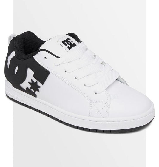 Image of Sneakers. Product name - DC Shoes Mens Court Graffik Sneakers White/Black/Black in White/Black/Black colour by brand - DC Shoes