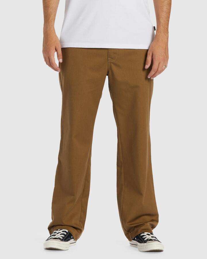 Image of a model wearing Pants. Productname: Billabong Mens Carter Chino Pants Otter - in Otter colour by brand - Billabong