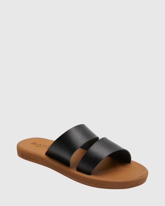 Image of Slippers. Productname: Roxy Womens Coastal Cool Slides Black - in Black colour by brand - Roxy