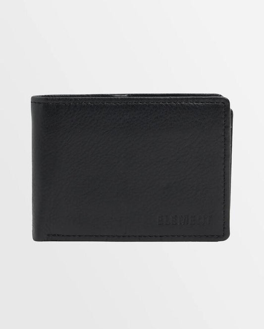 Image of Wallets & Money Clips. Productname: Element Mens Chief Leather Tri-Fold Wallet Flint Black - in Flint Black colour by brand - Element