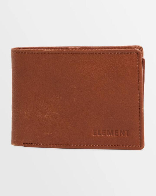 Image of Wallets & Money Clips. Productname: Element Mens Chief Leather Tri-Fold Wallet Chocolate - in Chocolate colour by brand - Element
