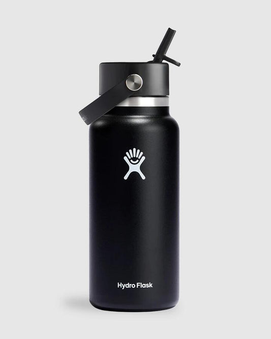Image of Water Bottles. Productname: Hydroflask 32Oz Wide Mouth Water Bottle Black - in Black colour by brand - Hydroflask