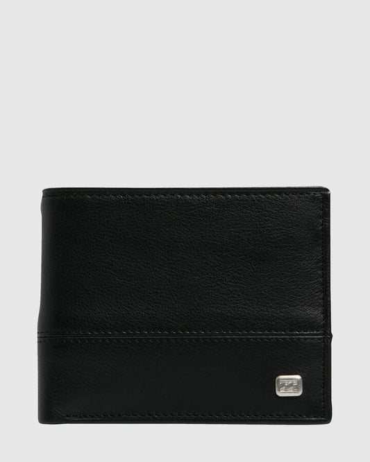 Image of Wallets & Money Clips. Productname: Billabong Mens Dimension 2 In 1 Leather Wallet Black - in Black colour by brand - Billabong