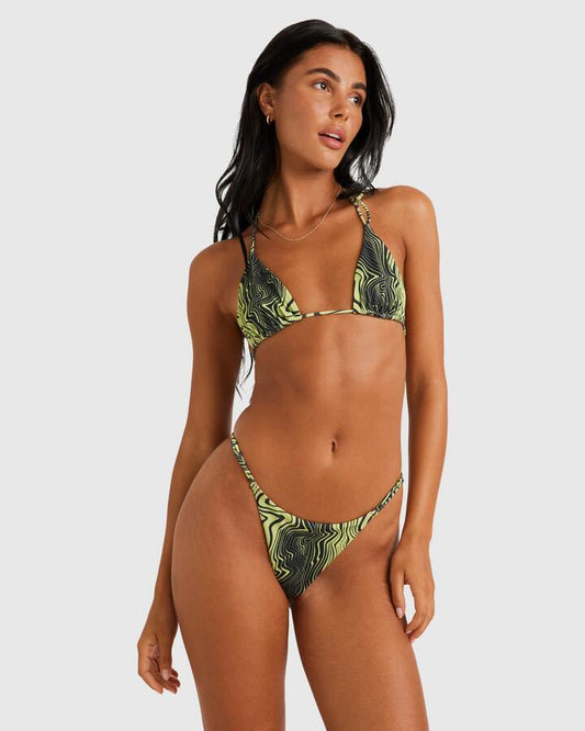 Image of Swimwear. Productname: RVCA Womens Distort Ultra Skimpy Bikini Bottom Green Leaf - in Green Leaf colour by brand - RVCA