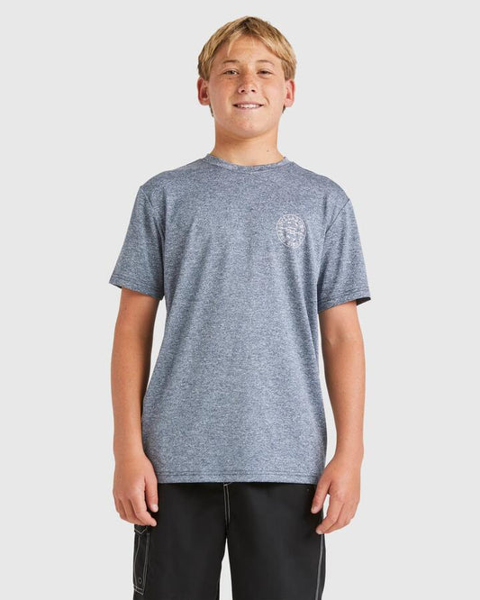 Image of Coats & Jackets. Product name - Billabong Boys 8-16 Big Wave Daz Rash Vest Navy Heather in Navy Heather colour by brand - Billabong
