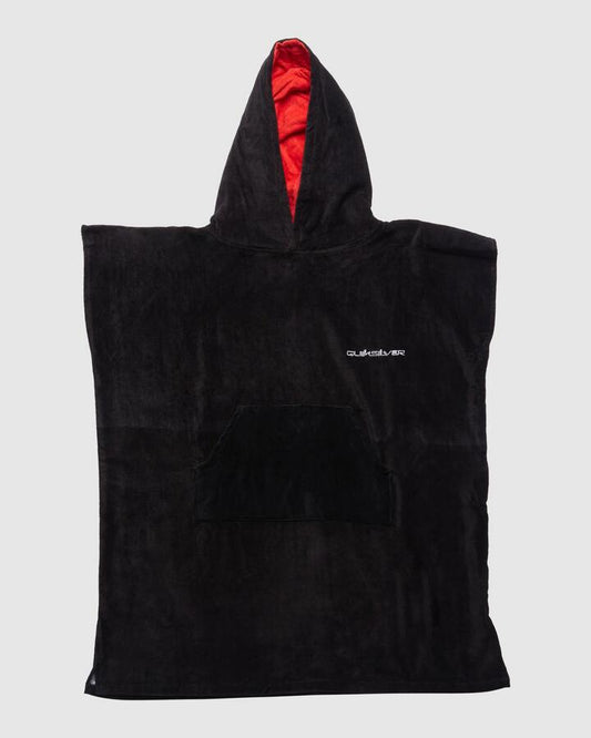 Image of Accessories. Productname: Quiksilver Boys 8-16 Hooded Towel Jet Black - in Jet Black colour by brand - Quiksilver