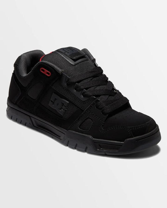Image of Sneakers. Productname: DC Shoes Mens Stag Sneakers Black/Grey/Red - in Black/Grey/Red colour by brand - DC Shoes