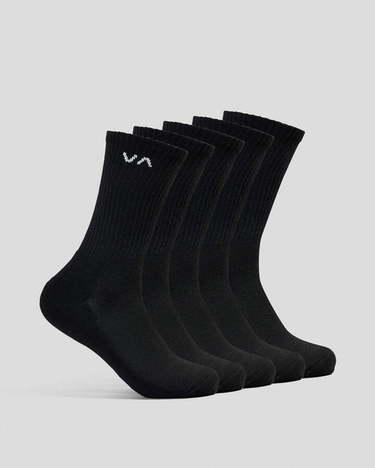 Image of Socks. Productname: RVCA - Mens Va Sport 5 Pack Socks - Black - in Black colour by brand - RVCA