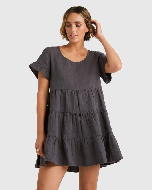 Image of Dresses. Productname: Billabong - Womens Pixie Mini Dress - Washed Black - in Washed Black colour by brand - Billabong