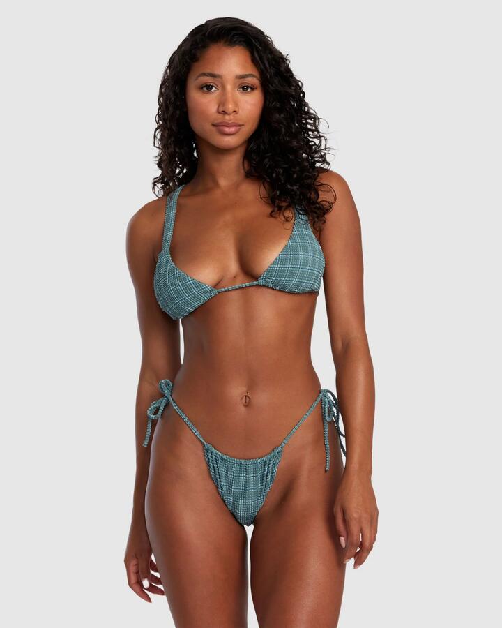 Image of Swimwear. Productname: RVCA Womens Prepped Side Tie Skimpy Bikini Bottom Jade - in Jade colour by brand - RVCA