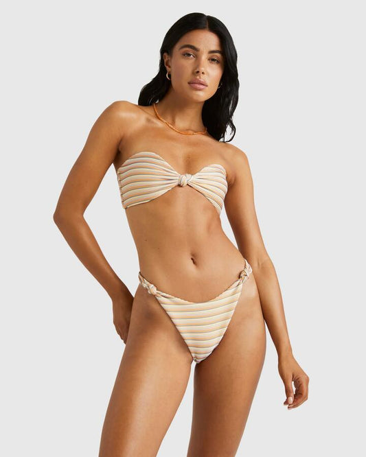 Image of Swimwear. Productname: RVCA - Womens Ripple And Twist Skimpy Bikini Bottom - Sunrise - in Sunrise colour by brand - RVCA