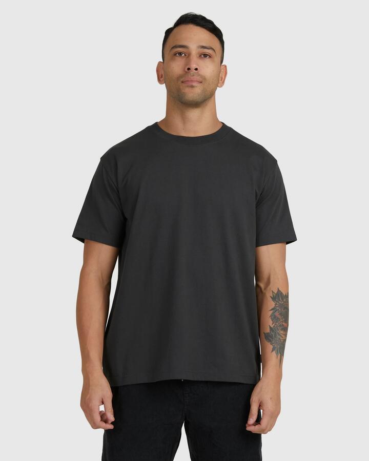 Image of T-Shirts. Product name - RVCA Mens Rvca Basic T-Shirt Black in Black colour by brand - RVCA