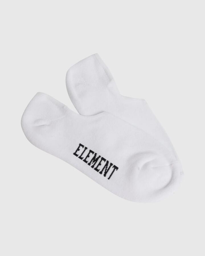 Image of Socks. Product name - Element Mens Nudie No-Show Socks White in White colour by brand - Element