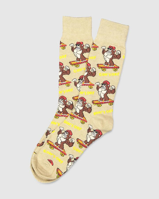 Image of Socks. Productname: Kustom - Mens Gorillas Crew Socks - Tan - in Tan colour by brand - Kustom