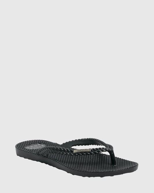 Image of Sandals. Product name - Billabong Womens Kick Back Solid Thongs Black/Silver in Black/Silver colour by brand - Billabong