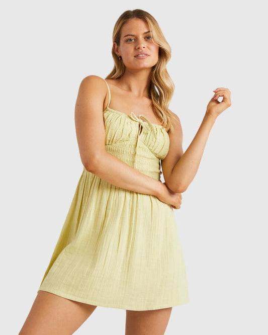 Image of Dresses. Productname: Billabong - Womens High Noon Mini Dress - Lime Zest - in Lime Zest colour by brand - Billabong