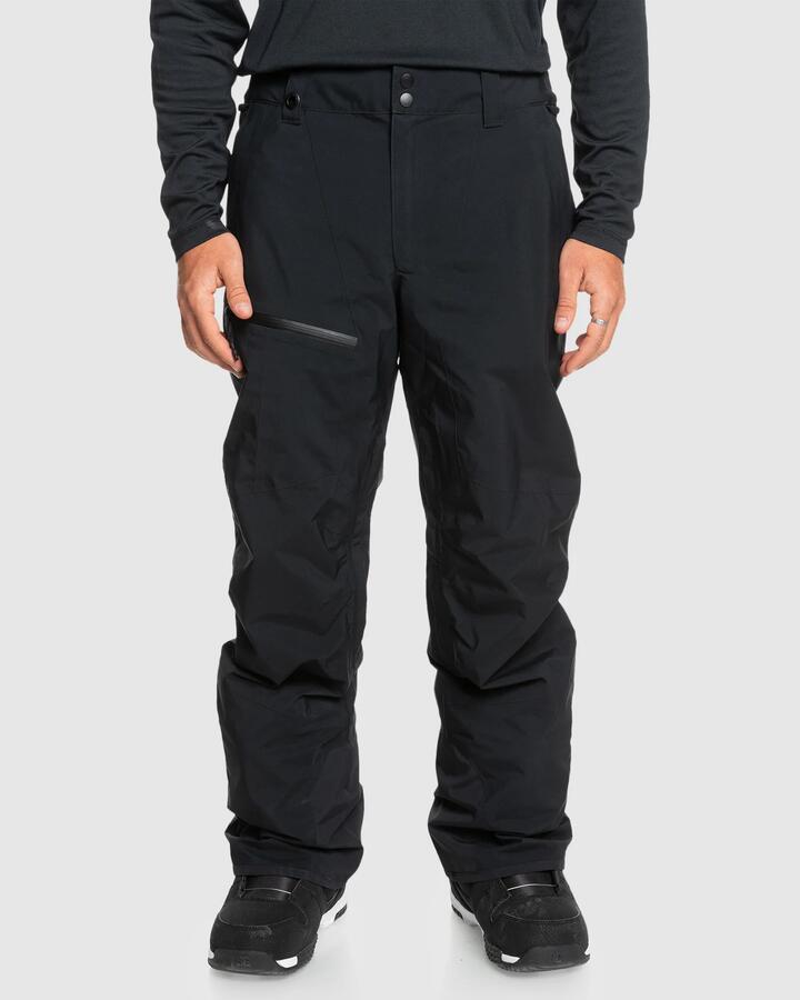 Image of a model wearing Pants. Product name - Quiksilver Mens Mission Gore-Tex Snow Pants True Black in True Black colour by brand - Quiksilver