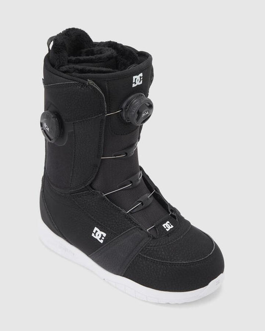 Image of Snowboards. Productname: DC Shoes - Womens Lotus Boa Snowboard Boots - Black/White - in Black/White colour by brand - DC Shoes