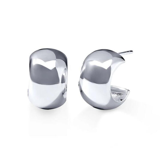 Image of Earrings. Productname: 13mm Graduated Hoop Earrings in Sterling Silver in Silver colour by brand - Bevilles