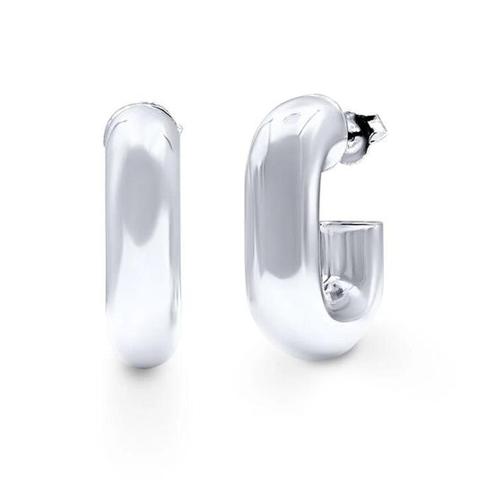 Image of Earrings. Productname: Large Chunky Earrings in Sterling Silver in Silver colour by brand - Bevilles
