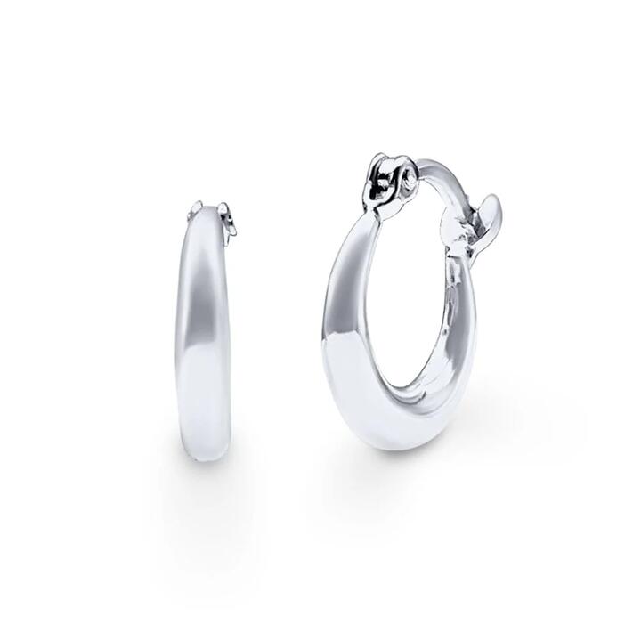 Image of Earrings. Productname: Wide Hoop Earrings in Sterling Silver in Silver colour by brand - Bevilles