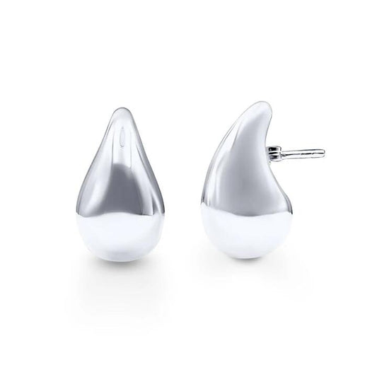 Image of Earrings. Productname: Teardrop Stud Earrings in Sterling Silver in Silver colour by brand - Bevilles