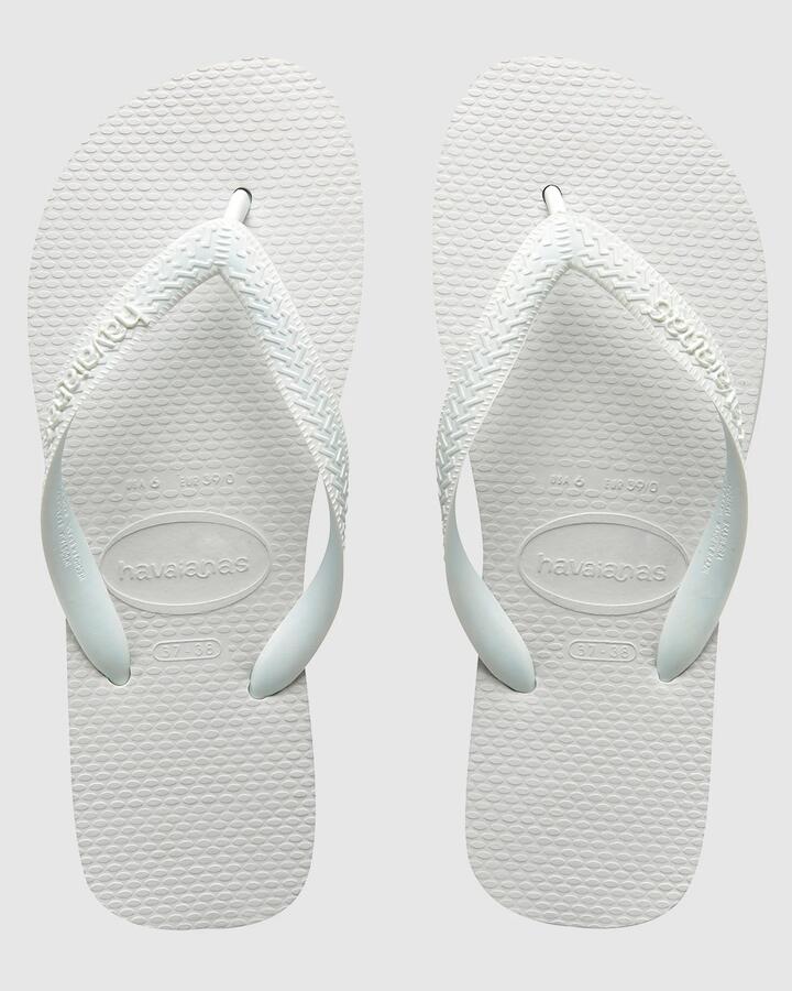 Image of Sandals. Product name - Havaianas Mens Top White Thongs Branco in Branco colour by brand - Havaianas