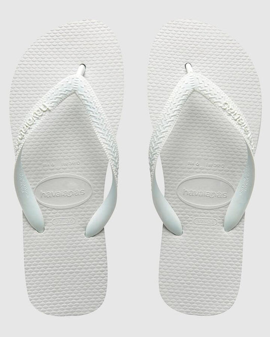 Image of Sandals. Product name - Havaianas Mens Top White Thongs Branco in Branco colour by brand - Havaianas