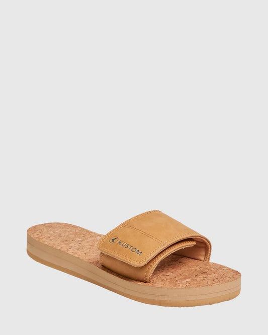 Image of Slippers. Productname: Kustom Womens Uno Slides Natural - in Natural colour by brand - Kustom