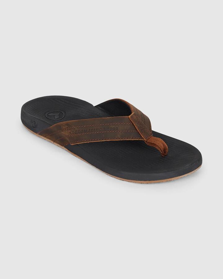 Image of Sandals. Product name - Kustom Mens Cruiser Thongs Black/Brown in Black/Brown colour by brand - Kustom