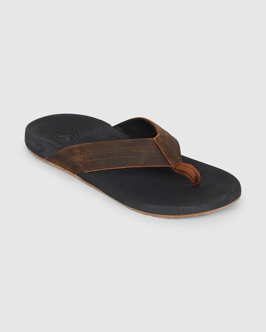 Image of Sandals. Product name - Kustom Mens Cruiser Thongs Black/Brown in Black/Brown colour by brand - Kustom