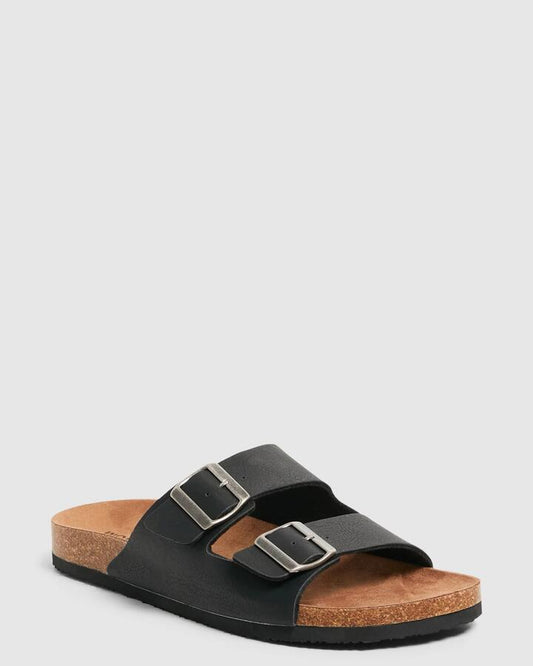 Image of Slippers. Product name - Kustom Womens Duo Slides Black/Tan in Black/Tan colour by brand - Kustom