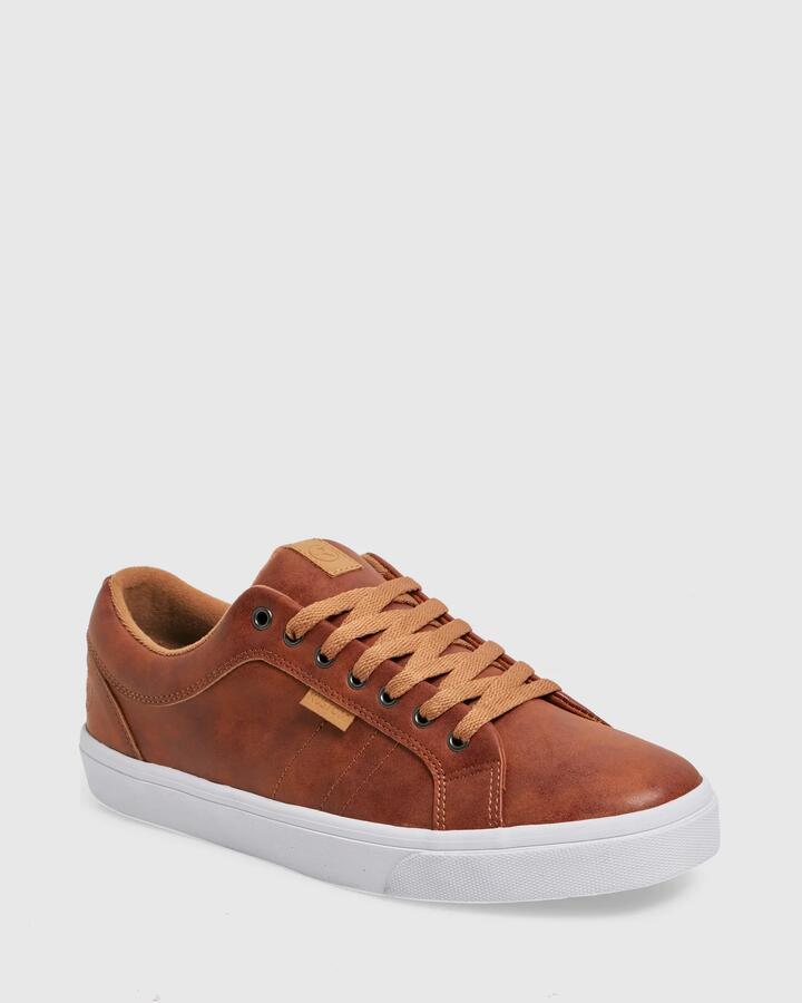 Image of Sneakers. Product name - Kustom Mens Finetime Classic Sneakers Brown in Brown colour by brand - Kustom