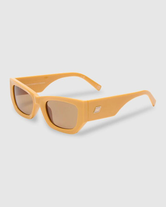 Image of Sunglasses. Productname: Le Specs - Beachcomber Square Sunglasses - Wheat - in Wheat colour by brand - Le Specs