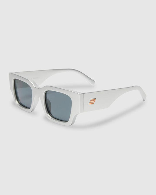 Image of Sunglasses. Productname: Le Specs - Atlantis Square Sunglasses - Matte Silver - in Matte Silver colour by brand - Le Specs