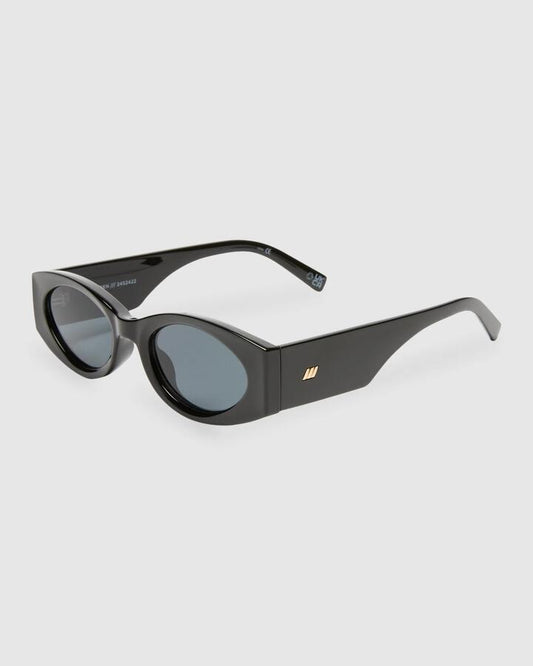 Image of Sunglasses. Productname: Le Specs Mermaiden Oval Sunglasses Black - in Black colour by brand - Le Specs