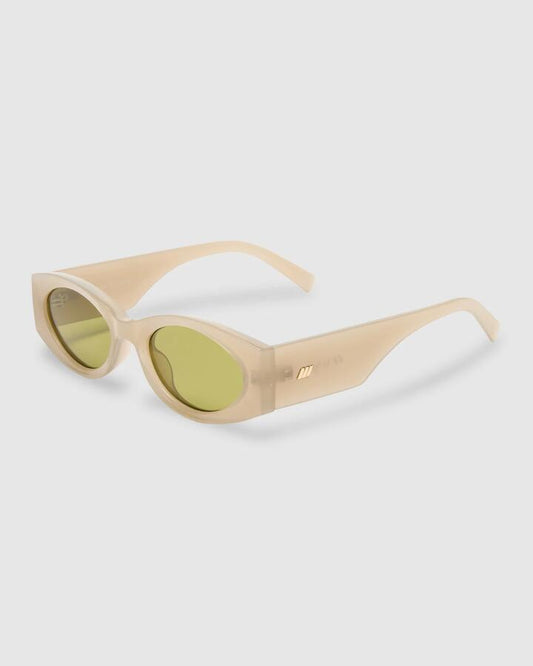 Image of Sunglasses. Productname: Le Specs - Mermaiden Round Sunglasses - Oatmeal - in Oatmeal colour by brand - Le Specs