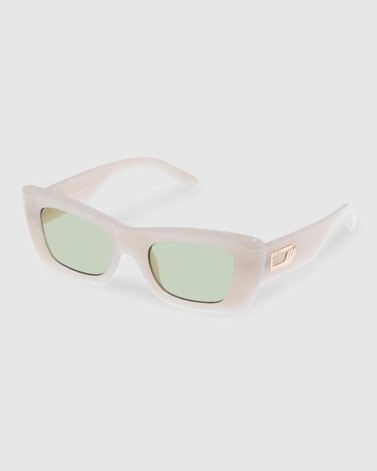 Image of Sunglasses. Productname: Le Specs - Dopamine Square Sunglasses - Milky Almond - in Milky Almond colour by brand - Le Specs