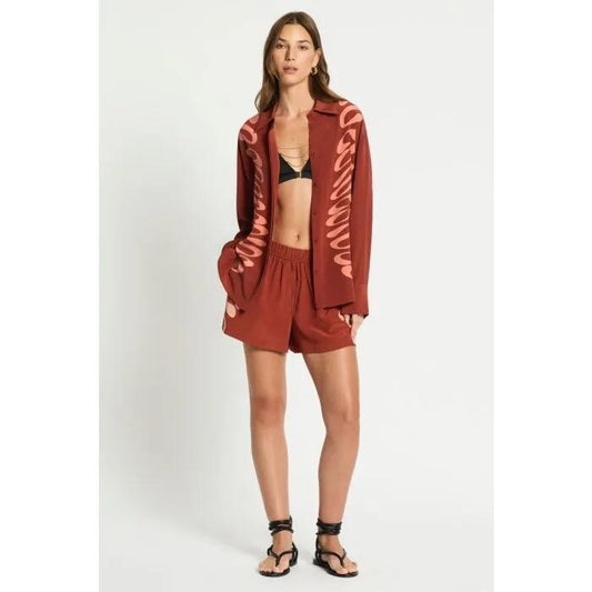 Image of a model wearing Tops. Productname: Cuco Shirt in PRINT colour by brand - sass and bide