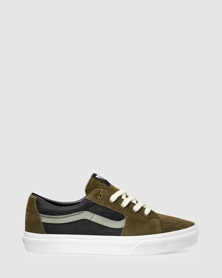 Image of Sneakers. Product name - Vans Sk8-Low Sneakers 2-Tone Olive/Black in 2-Tone Olive/Black colour by brand - Vans