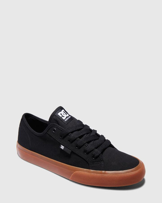 Image of Shoes. Product name - DC Shoes Mens Manual Skate Shoes Black/Gum in Black/Gum colour by brand - DC Shoes