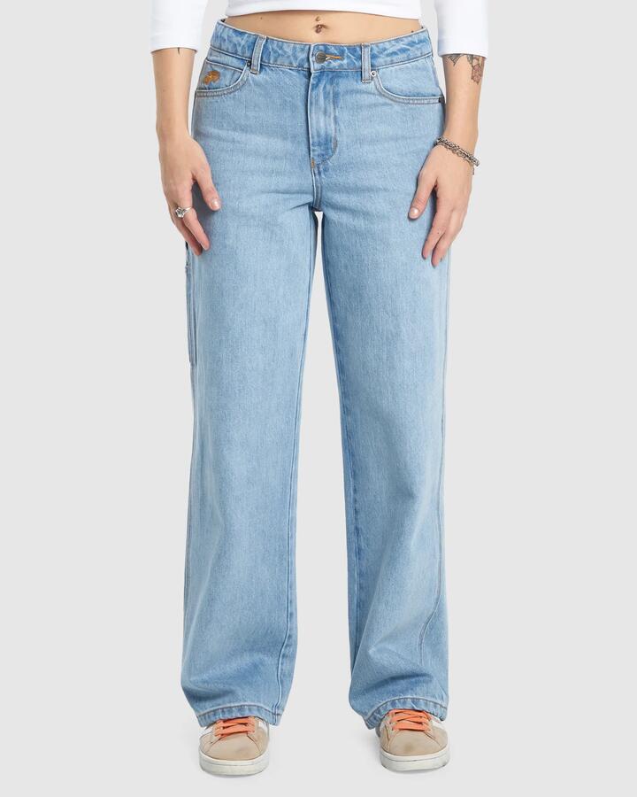 Image of Jeans. Product name - Worship Womens Flutterby Carpenter Denim Jeans Blew Dust in Blew Dust colour by brand - Worship