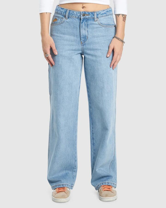 Image of Jeans. Product name - Worship Womens Flutterby Carpenter Denim Jeans Blew Dust in Blew Dust colour by brand - Worship
