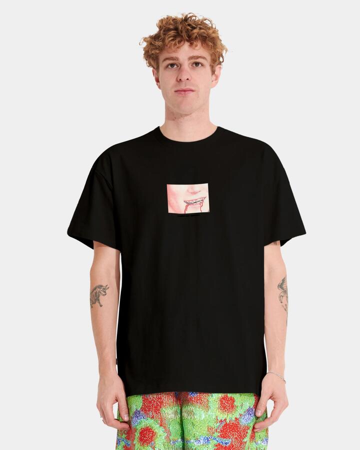 Image of T-Shirts. Product name - Misfit Mens Denver Omelette 50-50 T-Shirt Washed Black in Washed Black colour by brand - Misfit
