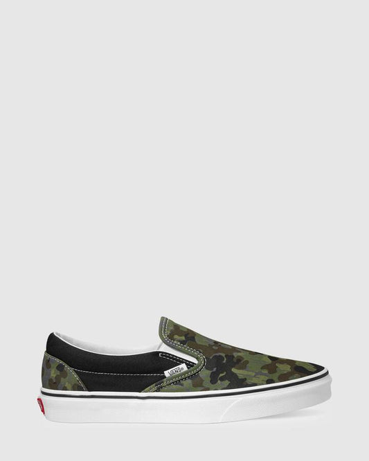 Image of Sneakers. Product name - Vans Classic Slip-On Sneakers Rain Camo Green/Mult in Rain Camo Green/Mult colour by brand - Vans